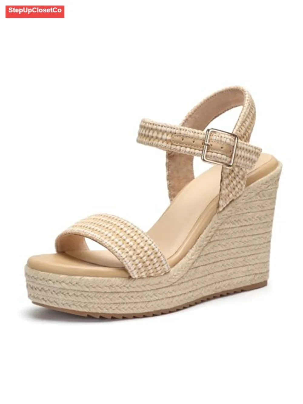 Espadrille Wedge Platform Sandals with Ankle Strap
